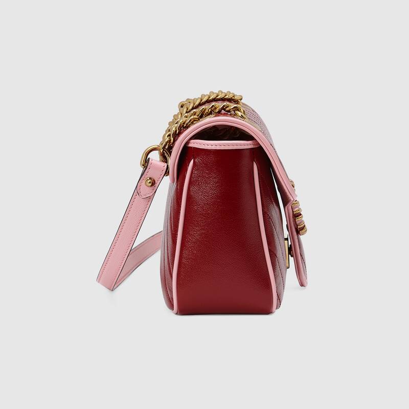 Gucci GG Marmont Small Matelasse Shoulder Bag 443497 Dark Red